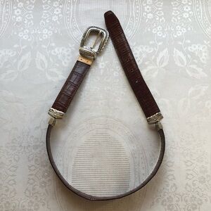 Brighton Vintage Reversible Black/Brown crocodile Leather Belt Women’s M (30)